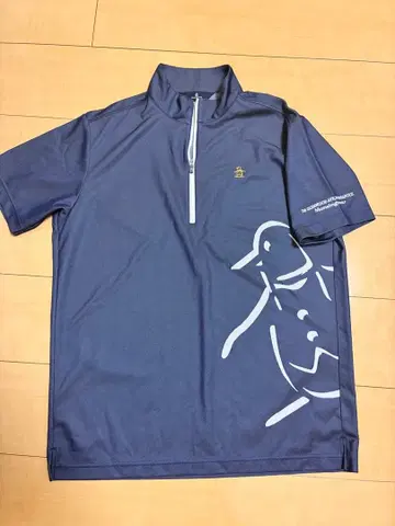 Munsingwear 하프 지퍼 반팔 셔츠 골프웨어 네이비