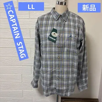 택 포함 새상품 CAPTAIN STAG 긴팔 체크 셔츠 아웃도어 남성용