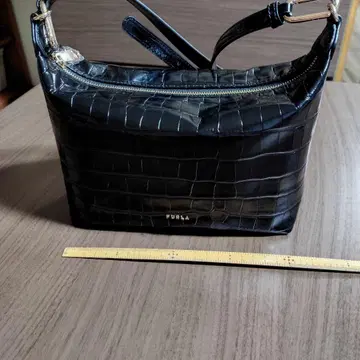 FURLA 숄더백 악어 엠보싱 블랙