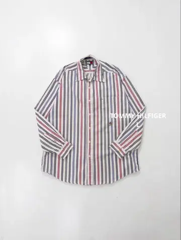 TOMMY HILFIGER 스트라이프 패턴 코튼 긴팔 셔츠 빈티지