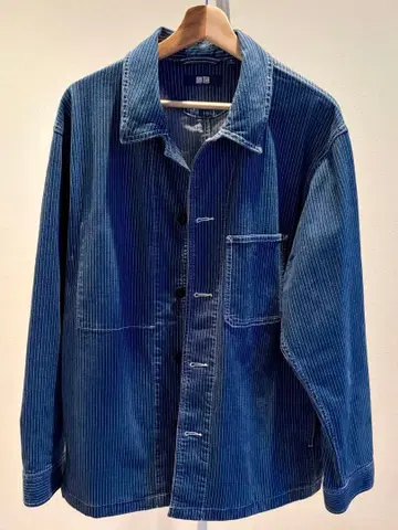 [컨디션 최상] UNIQLO 히코리 스트라이프 데님 자켓 XL