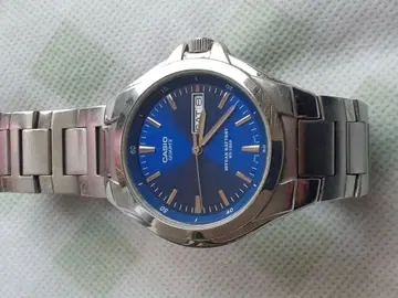 CASIO 쿼츠 손목시계 블루 다이얼 10YEAR BATTERY