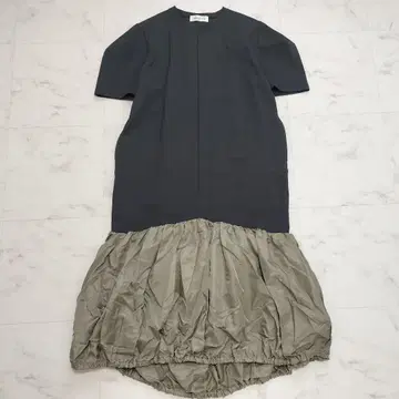 해린 도트 사이 볼륨 헴 분또 이소재 도킹 원피스