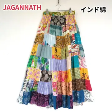 JAGANNATH 자간나트 스커트 인도 면 패치워크 아시안