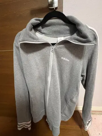 adidas 풀 집업 후드티 그레이