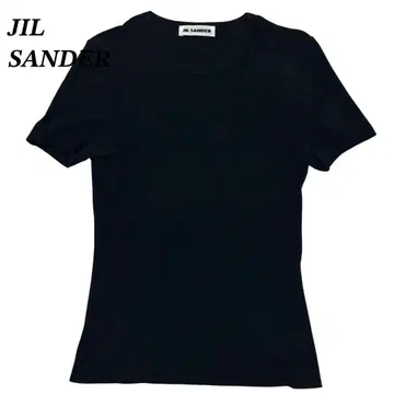 JIL SANDER 질 샌더 반팔 T셔츠 리브 원단 블랙 면 S