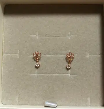 벚꽃 모티브 10K 핑크 골드 귀걸이