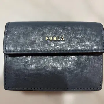 FURLA 3단 폴더형 지갑 블루 가죽