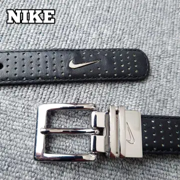 새상품급 NIKE 나이키 벨트 스우시 펀칭 블랙 화이트 가죽