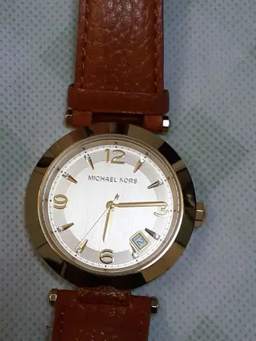 MICHAEL KORS 손목시계 골드 브라운 가죽