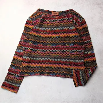 MISSONI 미쏘니 지그재그 멀티 컬러 니트 M~L 이탈리아제