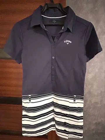 [ 새상품급 ] Callaway 골프 원피스 네이비 보더 M