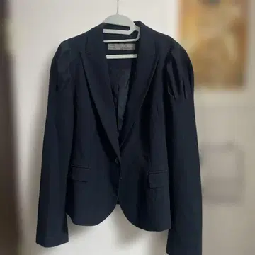 ZARA BASIC 테일러드 자켓 네이비 퍼프 슬리브