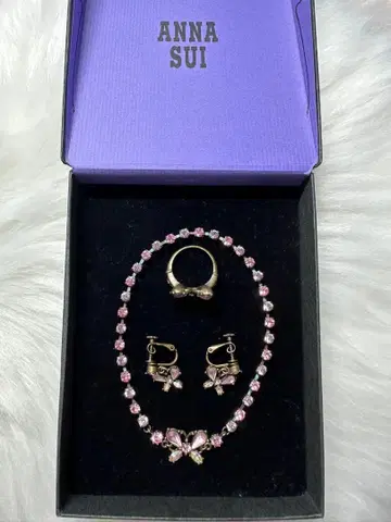 ANNA SUI 목걸이 귀찌 반지 3종 세트