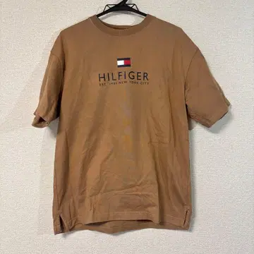 Tommy Hilfiger 로고 프린트 T셔츠 브라운 M