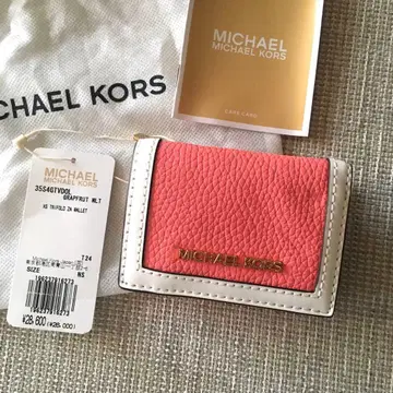 새상품 마이클코어스 MICHEAL KORS 3단 폴더형 지갑 핑크 화이트