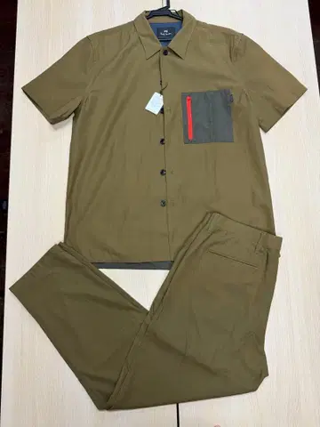 [ 셋업 ] Paul Smith 셔츠 테이퍼드 팬츠 올리브 그린