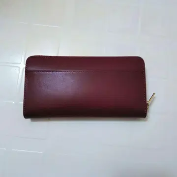 장지갑 라운드 지퍼 브라운 도치기 가죽
