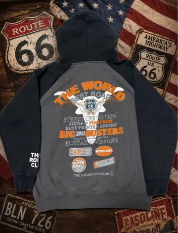 ROUTE66 CLUB 아메리칸 레전드 후드티 L 할리데이비슨