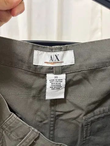 ARMANI EXCHANGE 카고 숏팬츠 올리브 사이즈 33