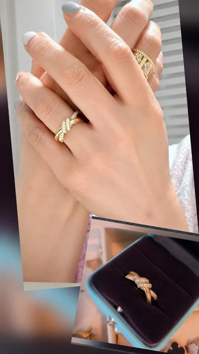 티파니 앤코 리본링 18K 옐로우골드 다이아몬드 링