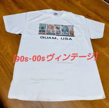 [ 90s-00s 빈티지 ] Hanes GUAM USA 프린트 티셔츠 대
