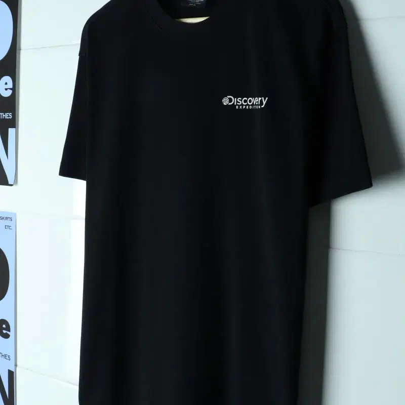 (M-L) 디스커버리 반팔 티셔츠 기능성 백로고 블랙-H34379