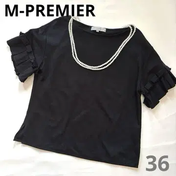 M-PREMIER 쿠튀르 박스 플리츠 티어드 소매 상의 블랙 36