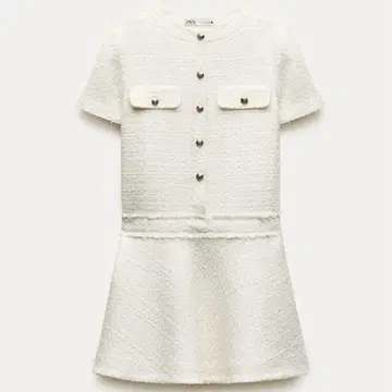 [ ZARA ] 트위드 패턴 미니 원피스