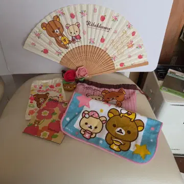 리락쿠마 부채 복조리 타월 세트