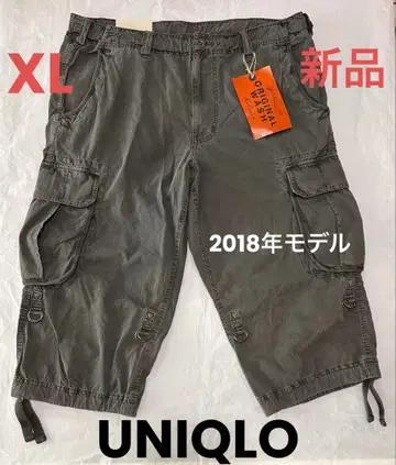 새상품 UNIQLO 워시 쓰리쿼터 카고 팬츠 XL 7부 기장