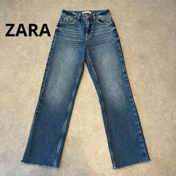 [새상품급] ZARA 하이라이즈 스트레이트 데님 컷오프 세미 와이드 34