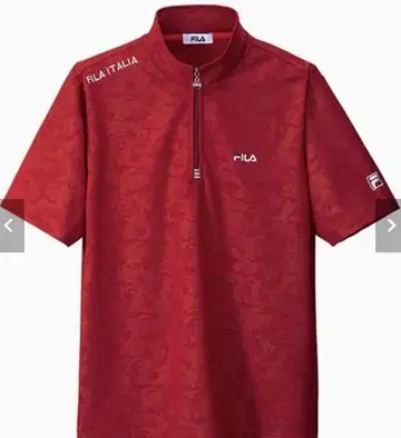 FILA ITALIA 하프 지퍼 반팔 셔츠 레드 L 사이즈