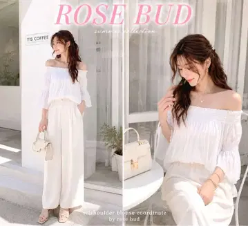 ROSEBUD 로즈버드 오프숄더 블라우스 상의 여성용 여름 한국