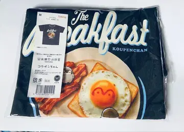 코우펜짱 T셔츠 Breakfast 스미 블랙 블랙