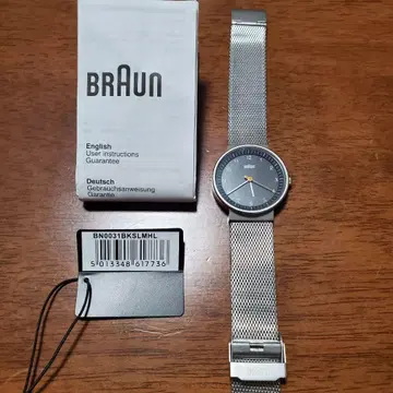 BRAUN 손목시계 블랙 페이스 실버 BN0031BKSLMHL