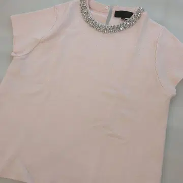 최종 가격 인하 ZARA 비쥬 장식 반팔 니트 핑크 M 사이즈