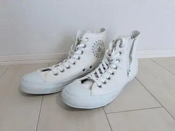 Converse All Star 화이트 하이컷 지퍼 부착