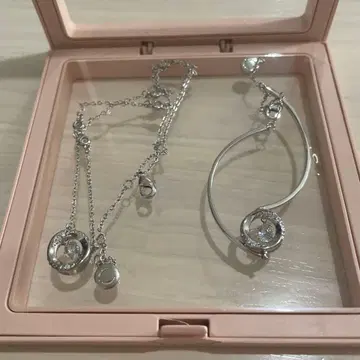 목걸이 & 팔찌 실버 컬러 댄싱 스톤 포함