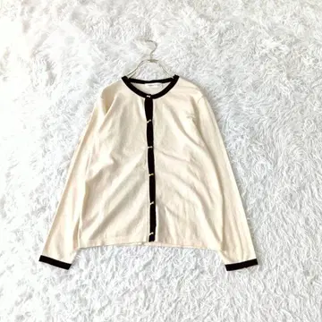 쿠튀르 브로치 Couture Brooch 리본형 버튼 긴팔 가디건