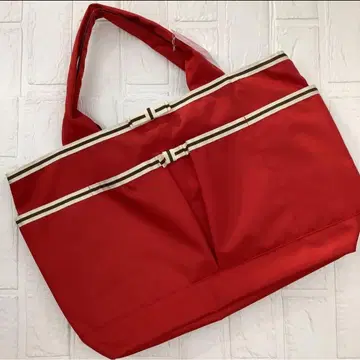 카모이 요코 TUNIC 빨간색 토트백 리본 디자인