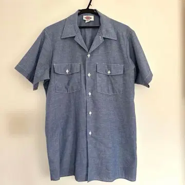 Dickies 워크 셔츠 반팔 블루 M 사이즈