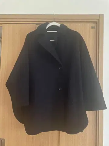 블랙 판초 케이프 코트