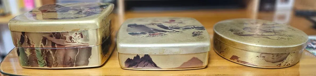 예전 양은 찬합 도시락 3개