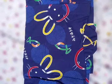 미키하우스 유카타 어린이용 네이비 토끼 패턴 헬로키티 조리