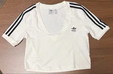 adidas Originals V넥 티셔츠 화이트