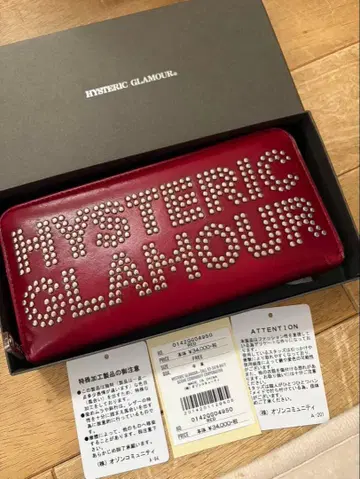 HYSTERIC GLAMOUR 스터드 장지갑 레드