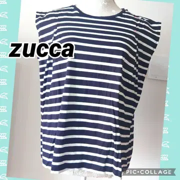 새상품급 주카 턱 보더 탱크탑 블랙 화이트 ZUCCA