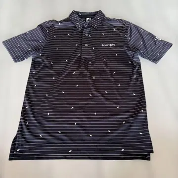 FootJoy 골프 셔츠 반팔 스트라이프 패턴 M 사이즈