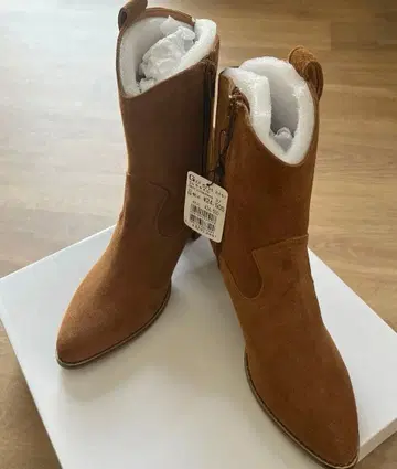 야마다야 스웨이드 웨스턴 부츠 카멜 37